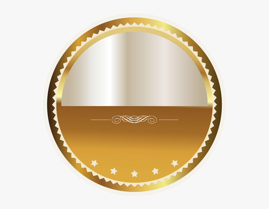 Badge Transparent Ribbon - Gold Badge Gold Round, HD Png Download, Free Download