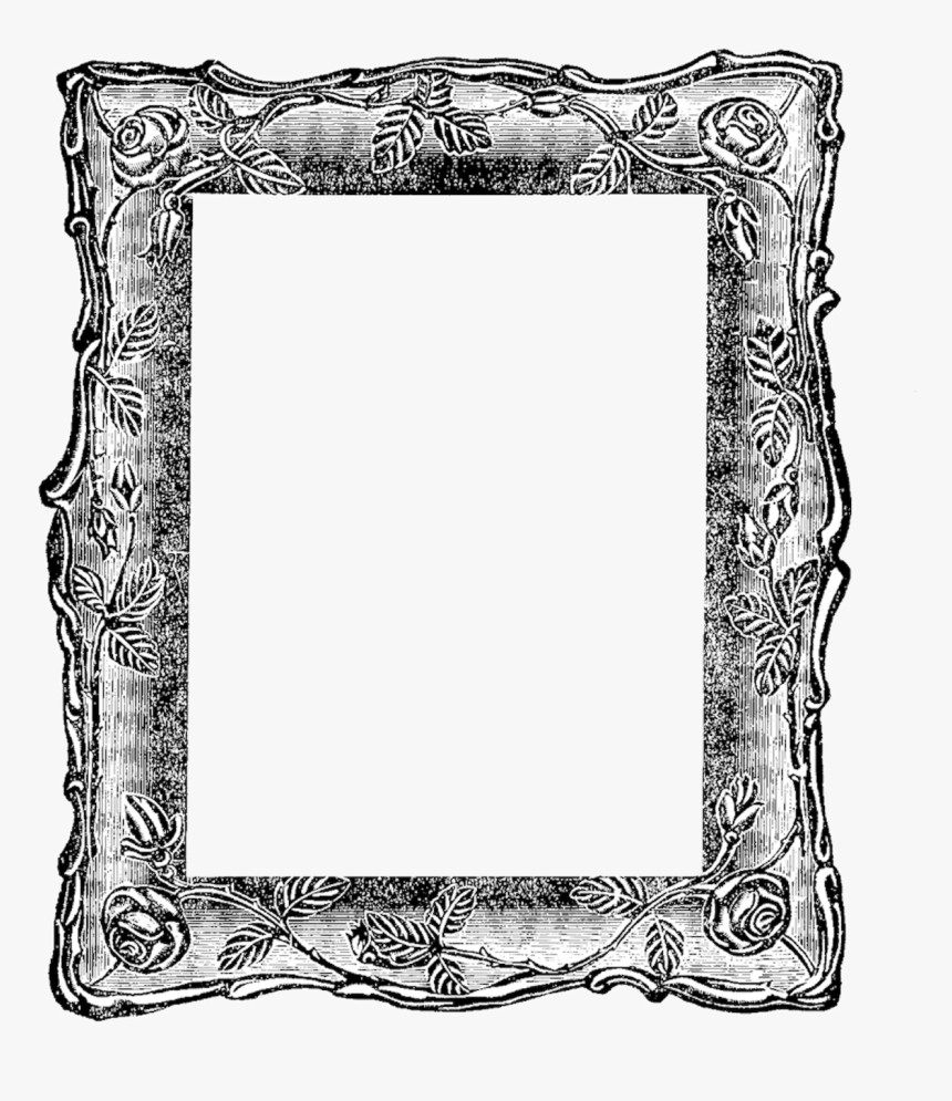 Vintage Square Mirror Frame Clipart , Png Download - Clip Art Old Picture Frame, Transparent Png, Free Download