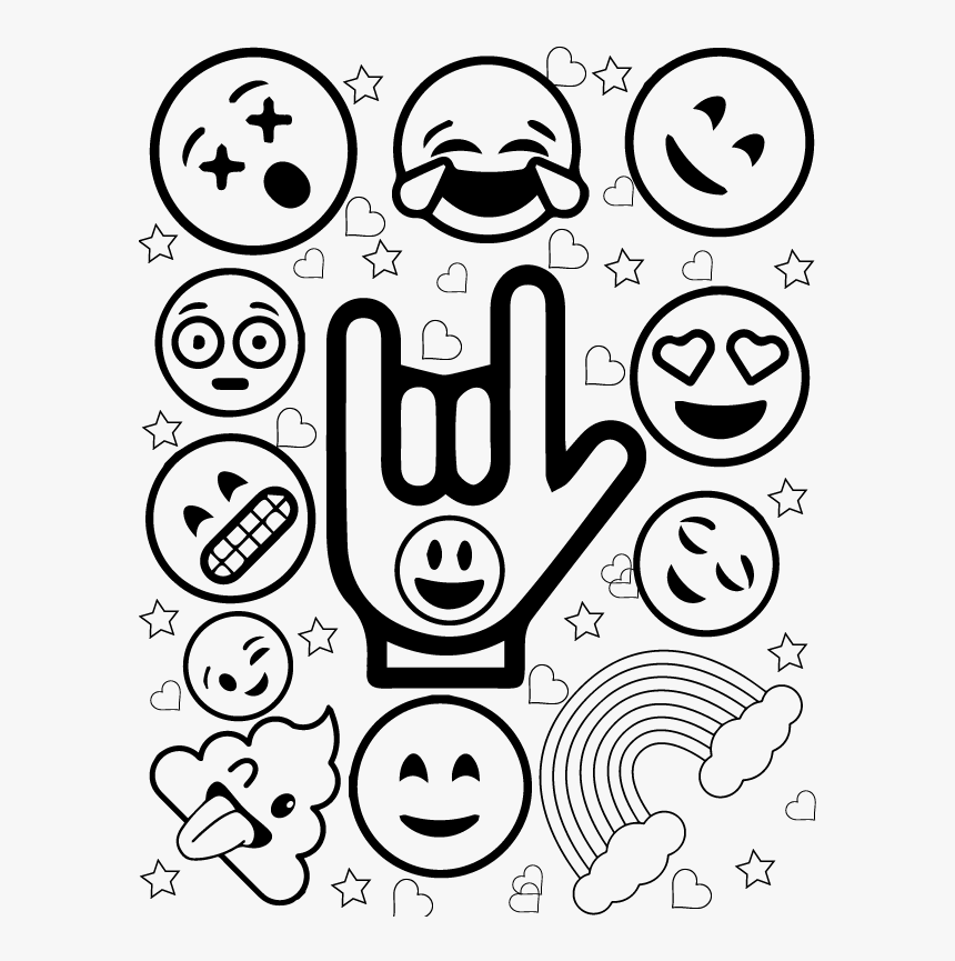 Emoji Coloring Book - Coloring Book Emoji Coloring, HD Png Download, Free Download