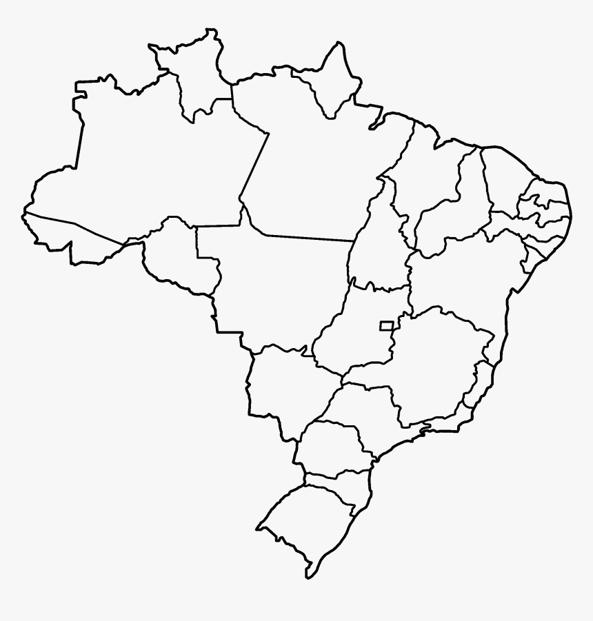 File States Blank Png - Brazil Political Map Blank, Transparent Png, Free Download