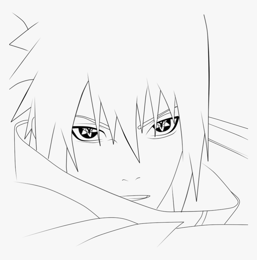 Sasuke Uchiha Line - Sasuke Sharingan Coloring Pages, HD Png Download, Free Download