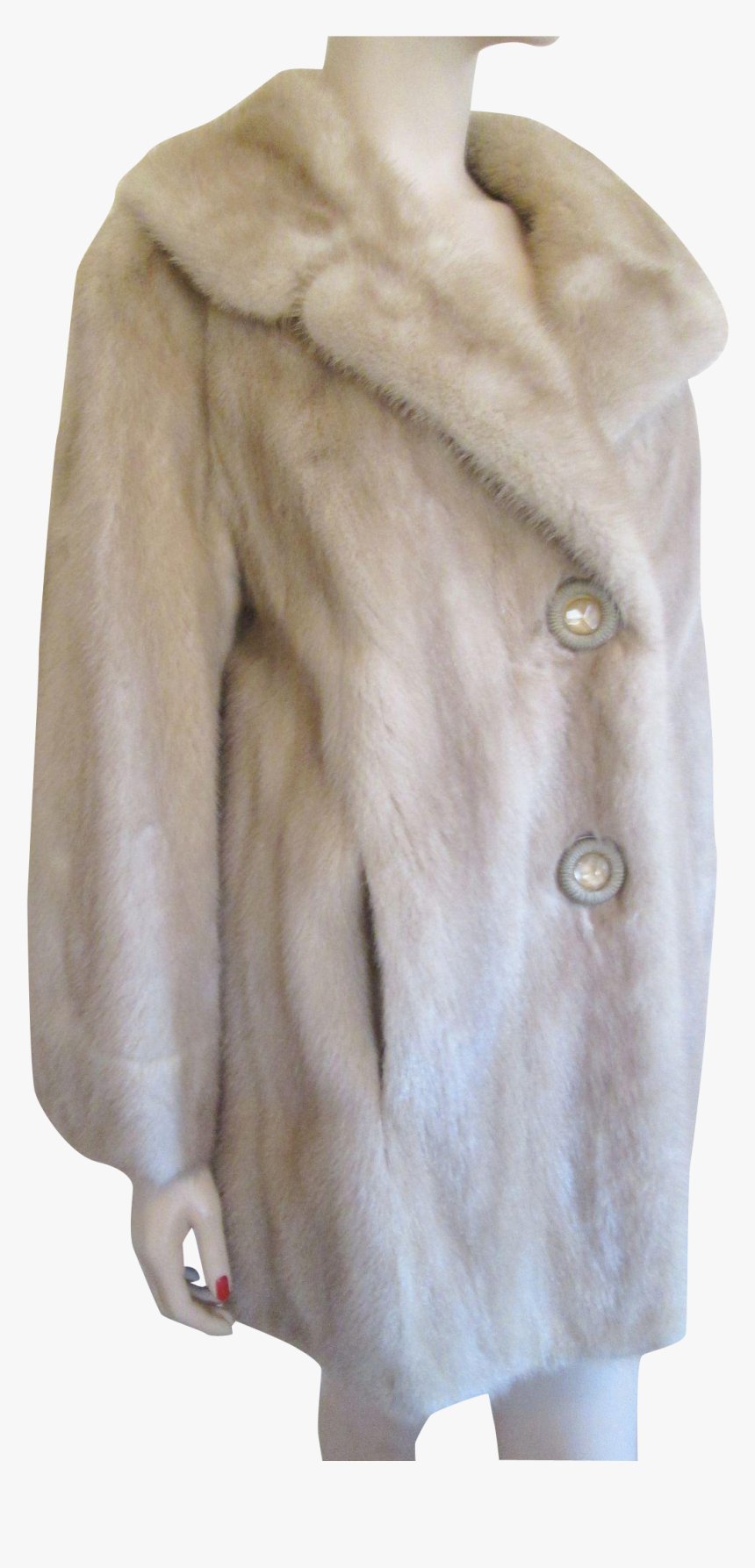 White Fur Coat Png Image - Fur Coat With Buttons, Transparent Png, Free Download