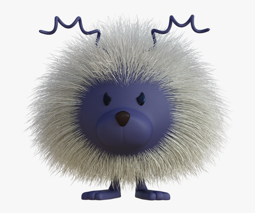 Hedgehog, Fluffy, Hair, White, Fur, Furry, Head, Cute - Toy, HD Png Download, Free Download