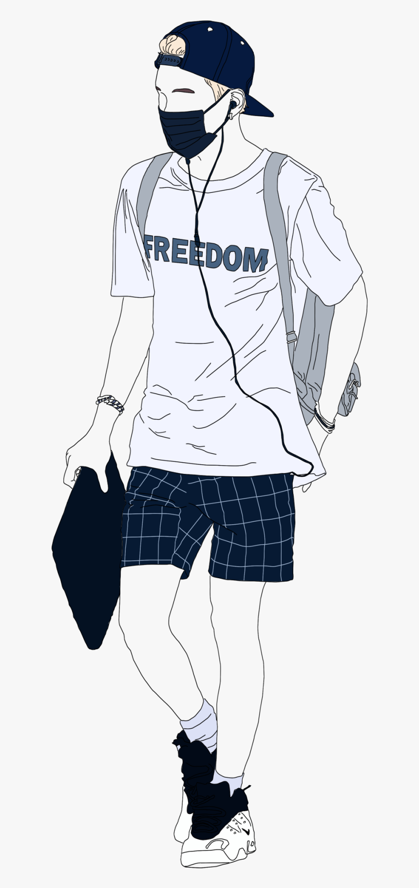 Min Lineart Tumblr Skin - Bts Transparent Fanart, HD Png Download, Free Download