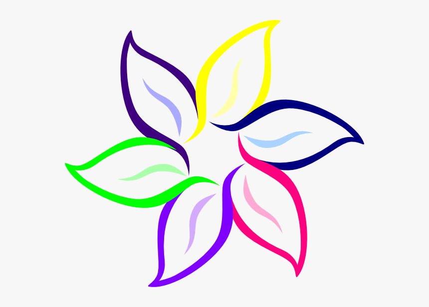 Multi-color Flower Svg Clip Arts - Simple Flower Drawing Easy, HD Png Download, Free Download