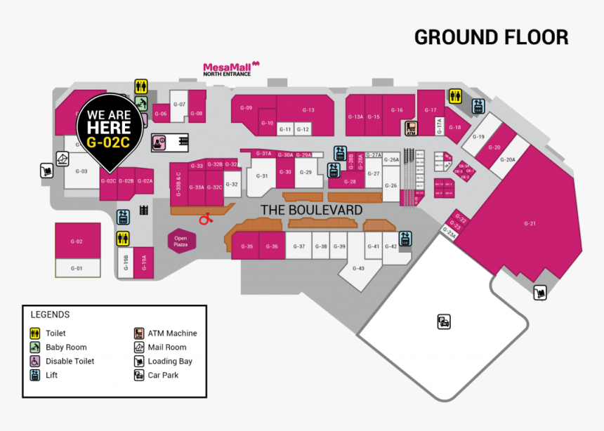 Pharmacy Drawing Atm - Mesamall Nilai Map, HD Png Download, Free Download