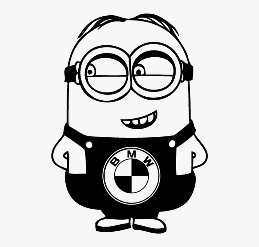 Head Behavior Car Decal Window Human - Minion Vector Black And White, HD Png Download, Free Download
