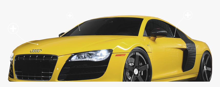 Yellow And Black Audi R8, HD Png Download, Free Download