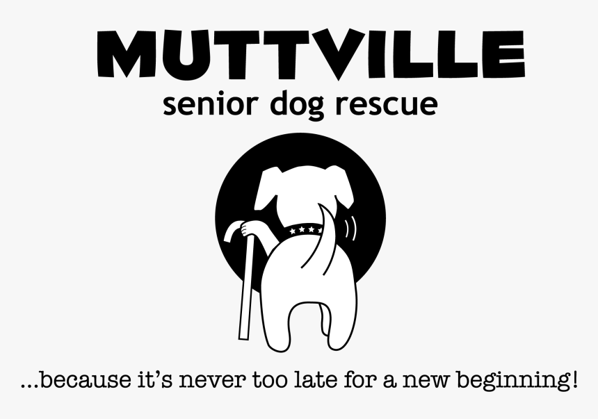 Muttville Logo With Tagline, Single Color, For Light - Muttville, HD Png Download, Free Download