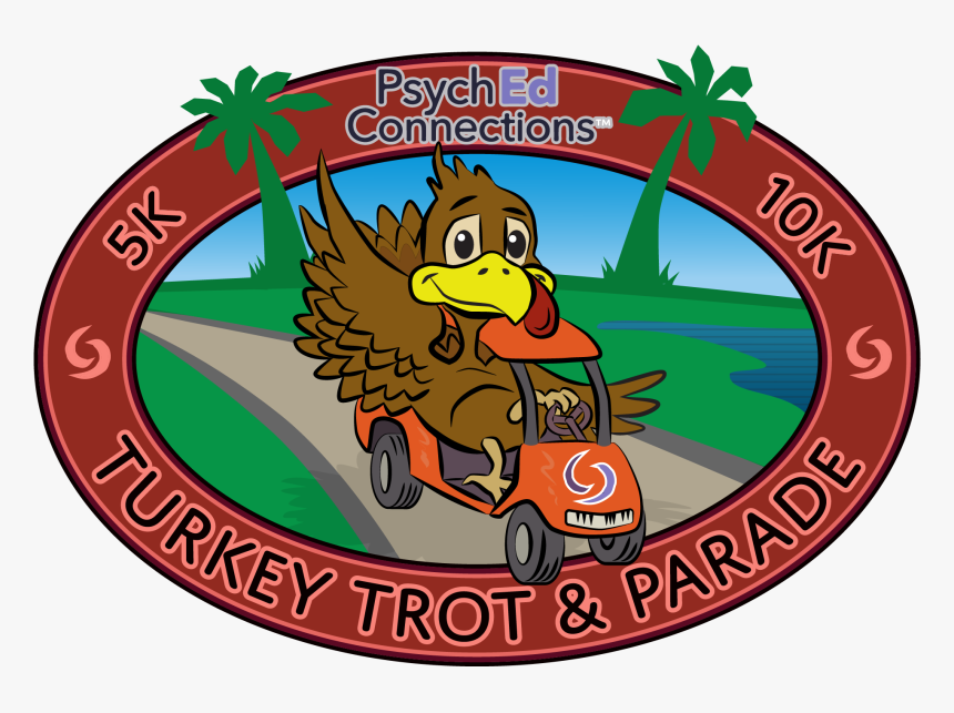 Psych Ed Connections 5k/10k Turkey Trot, Fun Run & - Cartoon, HD Png Download, Free Download