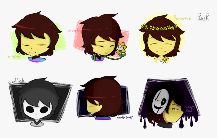 Eapertale Nder Origin Core Tris Soul Nelesuap Undertale - Goopy Soul Au Chara, HD Png Download, Free Download