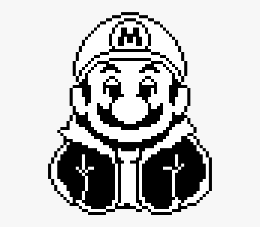 Pixel Drawing Black And White Mario, HD Png Download, Free Download