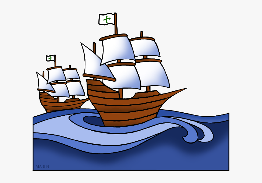 Columbus Day Clip Art By Phillip Martin, Nina And Pinta - Columbus Day Clip Art, HD Png Download, Free Download