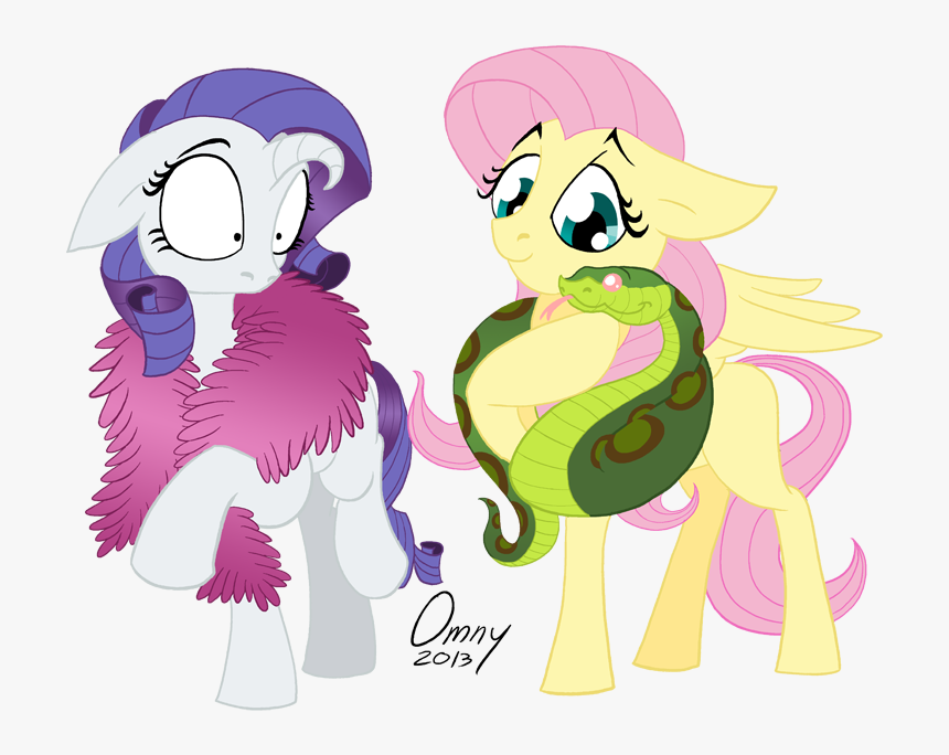 Omny87, Boa, Feather Boa, Fluttershy, Pun, Rarity, - Cartoon, HD Png Download, Free Download