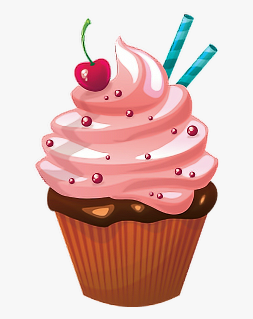 Cupcake Sticker Png - Transparent Background Cupcake Cartoon, Png Download, Free Download