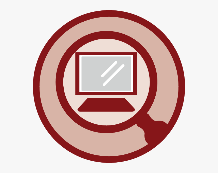 Magnifying Class Over A Computer Inside Circle - Circle Computer Skill Icon Png, Transparent Png, Free Download