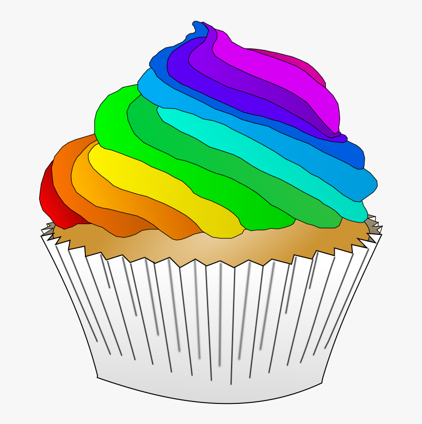 Vanilla Rainbow Cupcake - Red Cupcake Clipart, HD Png Download, Free Download