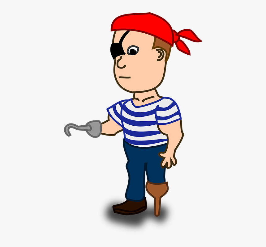 Pirate, Person, Man, Character, Hook, Costume, Sailor - Clipart Characters, HD Png Download, Free Download