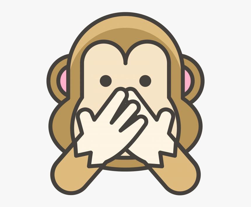 Speak No Evil Monkey Emoji Clipart , Png Download - Monkey See No Evil Hear No Evil Speak No Evil Silhouette, Transparent Png, Free Download