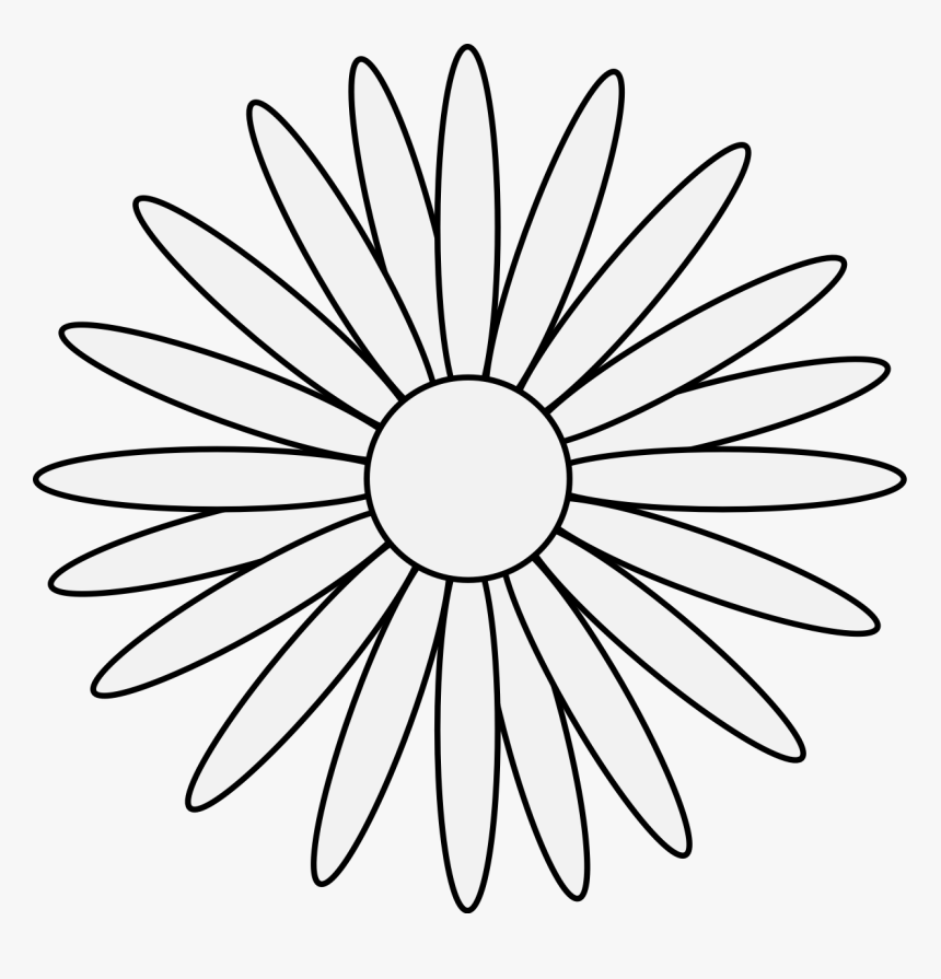 Sunflower Line Art Png, Transparent Png, Free Download