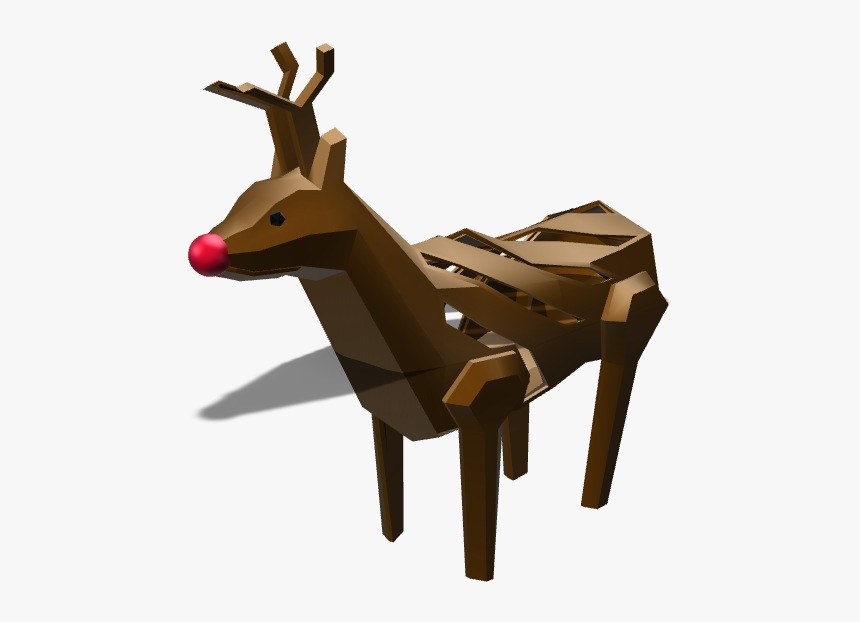 Low Poly Rudolph The Red Nosed Reindeer - Reindeer, HD Png Download, Free Download