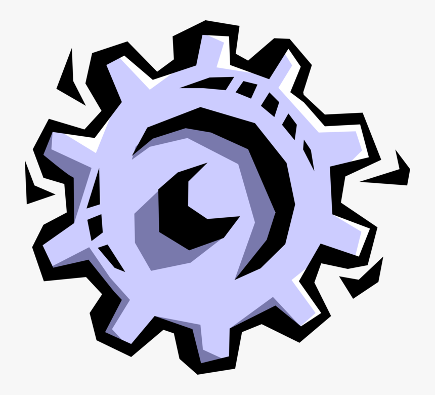 Vector Illustration Of Gear Cogwheel Rotating Machine - Винтик Png, Transparent Png, Free Download
