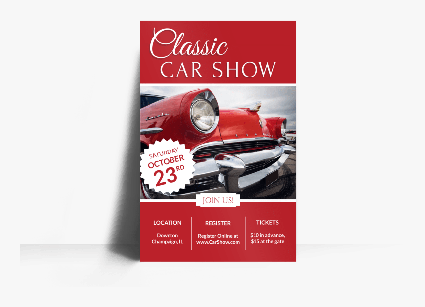 Classic Car Show Poster Template Preview - Flyer, HD Png Download, Free Download