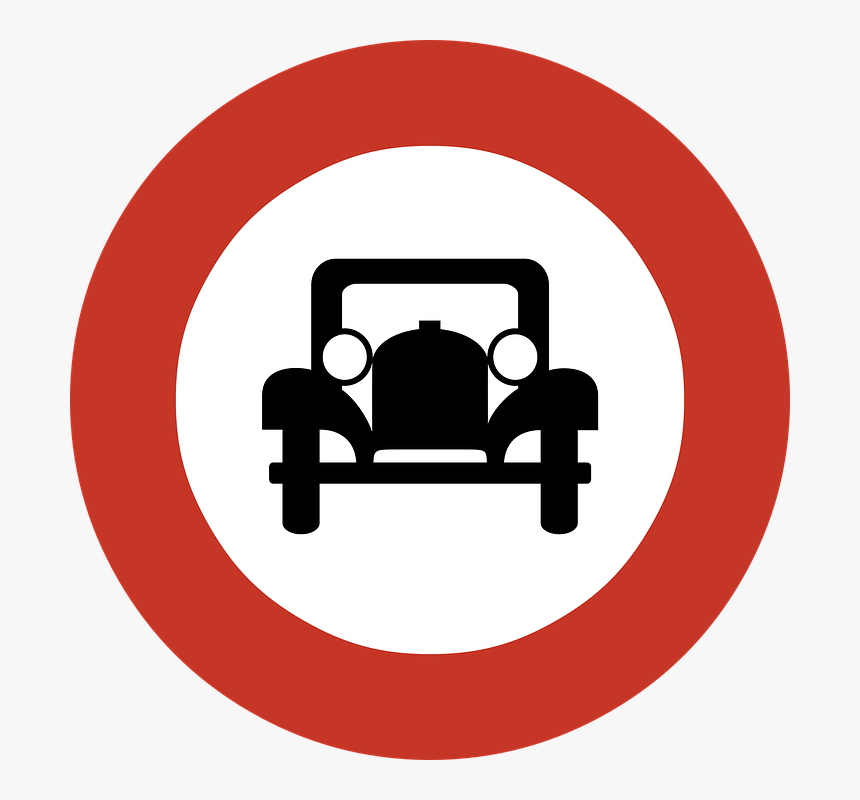 Ban, Banned, Motor Vehicles, Warning, Sign, Signage - Classic Car Icon Png, Transparent Png, Free Download