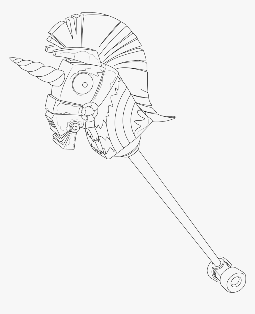 Fortnite Pickaxe Lineart - Fortnite Rainbow Smash Coloring Pages, HD Png Download, Free Download