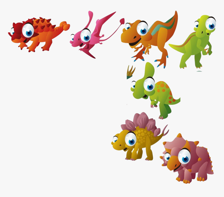 Cartoon Animal Clip Art - Dinosaurs With Big Eyes, HD Png Download, Free Download