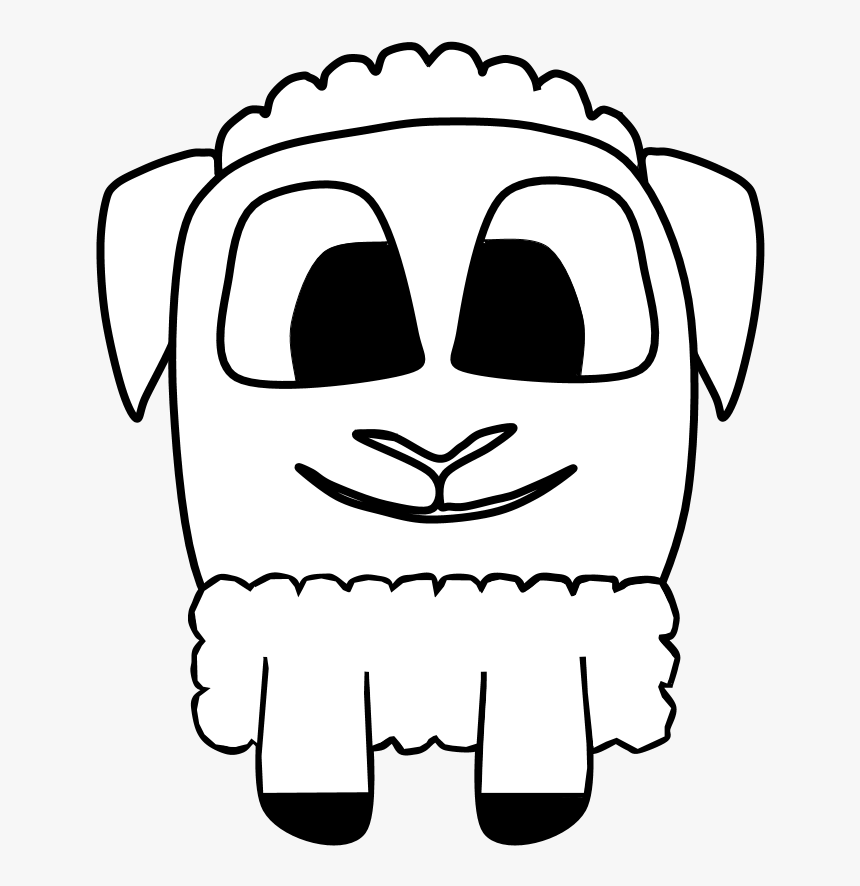 Sheep, Big Eyes, Black And White, Cartoon Animal, Png - Portable Network Graphics, Transparent Png, Free Download