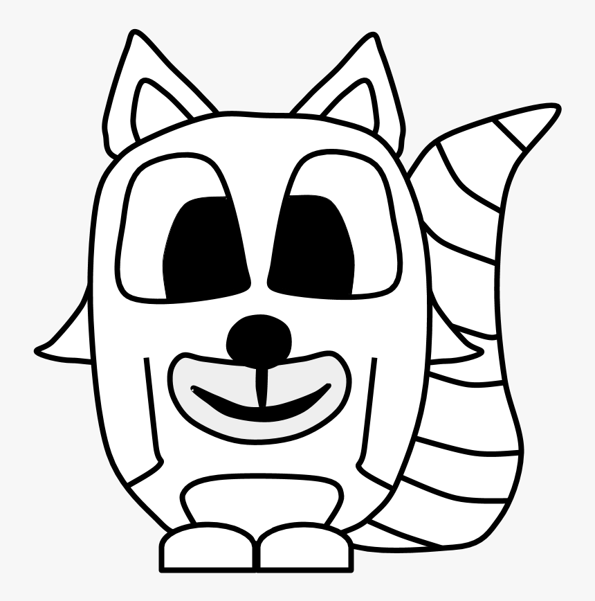 Raccoon, Big Eyes, Black And White, Cartoon Animal, - Raccoon, HD Png Download, Free Download