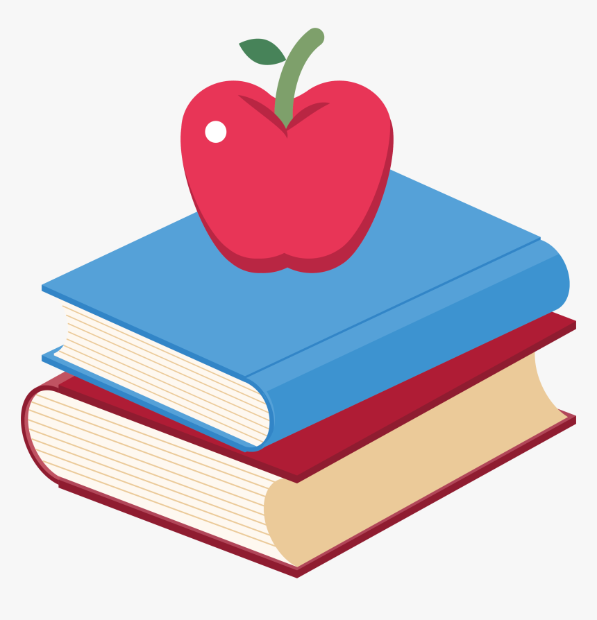 Book Apple Clip Art - Apple On Books Clipart, HD Png Download, Free Download