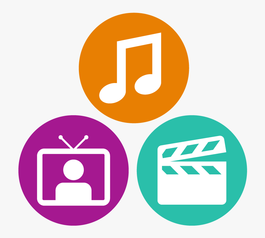 Music, Tv And Movie Icons - Circle, HD Png Download, Free Download