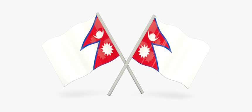 Two Wavy Flags - Flag Of Nepal Png, Transparent Png, Free Download