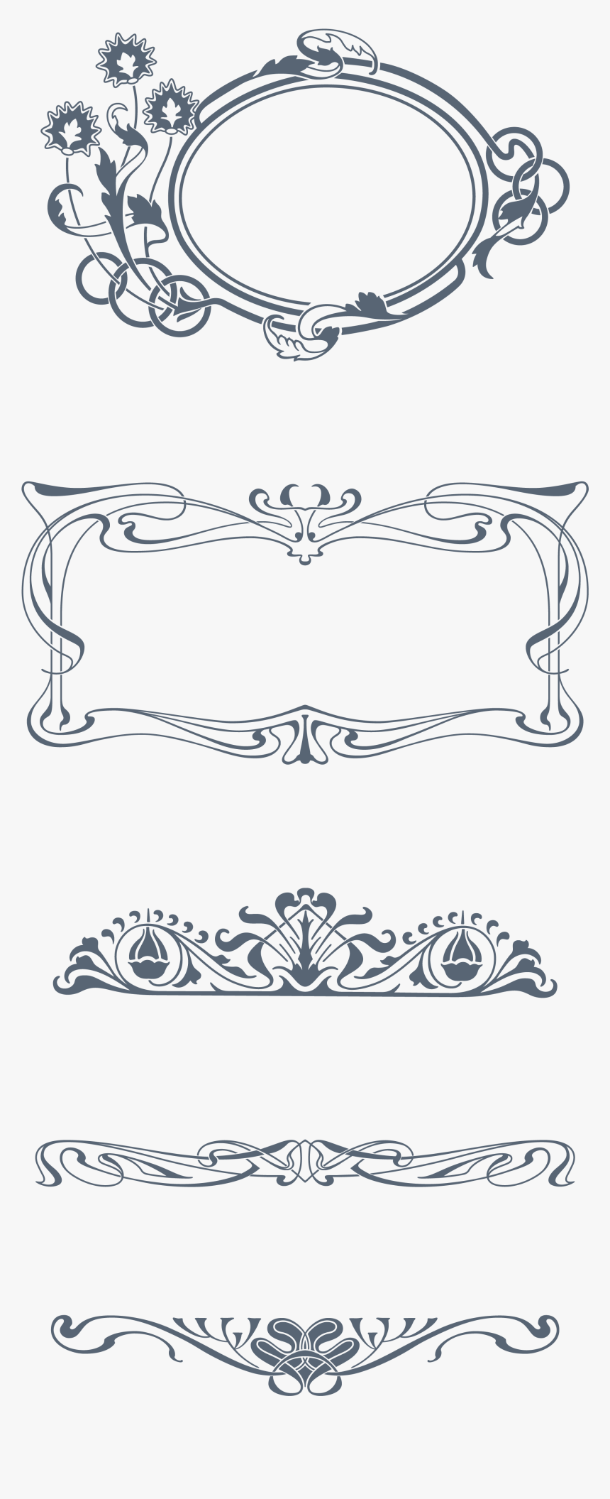 Art Nouveau Ornaments Png, Transparent Png, Free Download