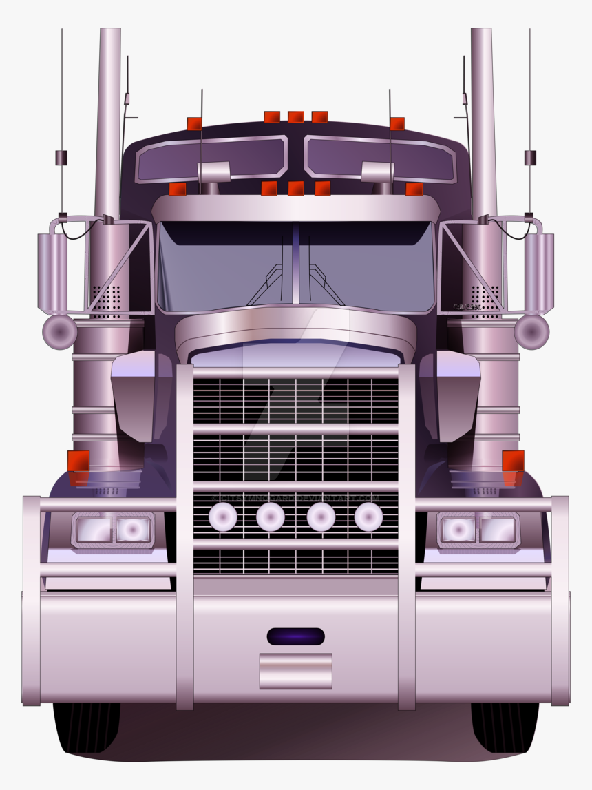 Vector Truck 18 Wheeler - Front Of An 18 Wheeler, HD Png Download, Free Download