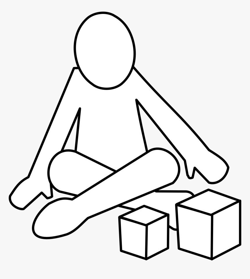Drawing Of Child Sitting Cross Legged, HD Png Download, Free Download