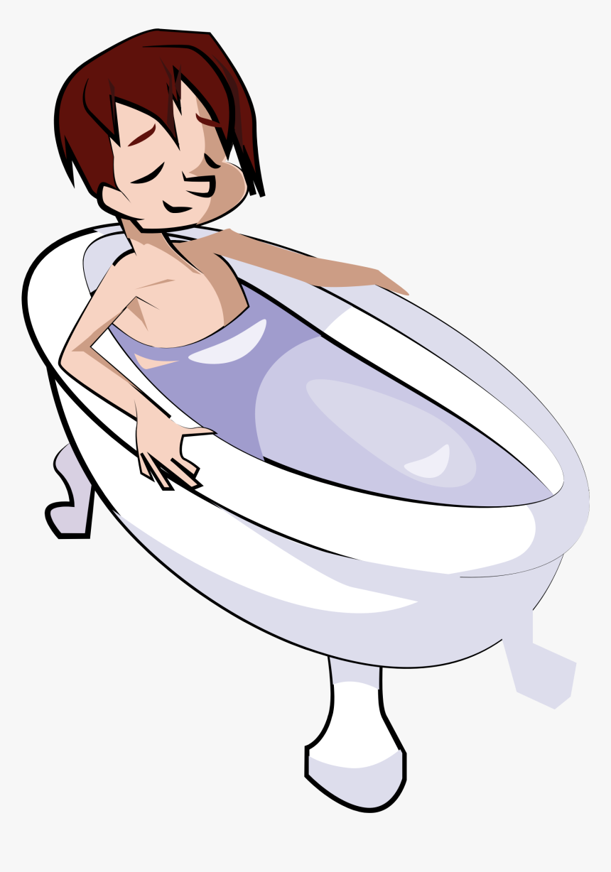 Male,neck,sitting - Boy Is In The Tub Clipart, HD Png Download, Free Download