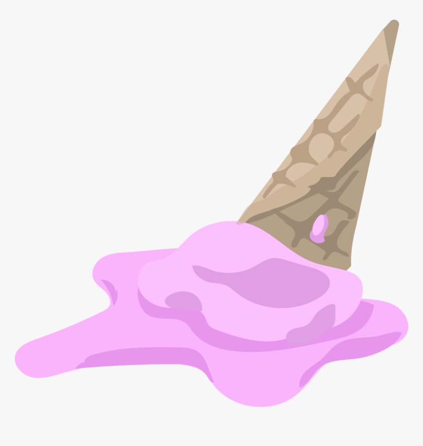 Ice Cream Cone Melting - Ice Cream, HD Png Download, Free Download