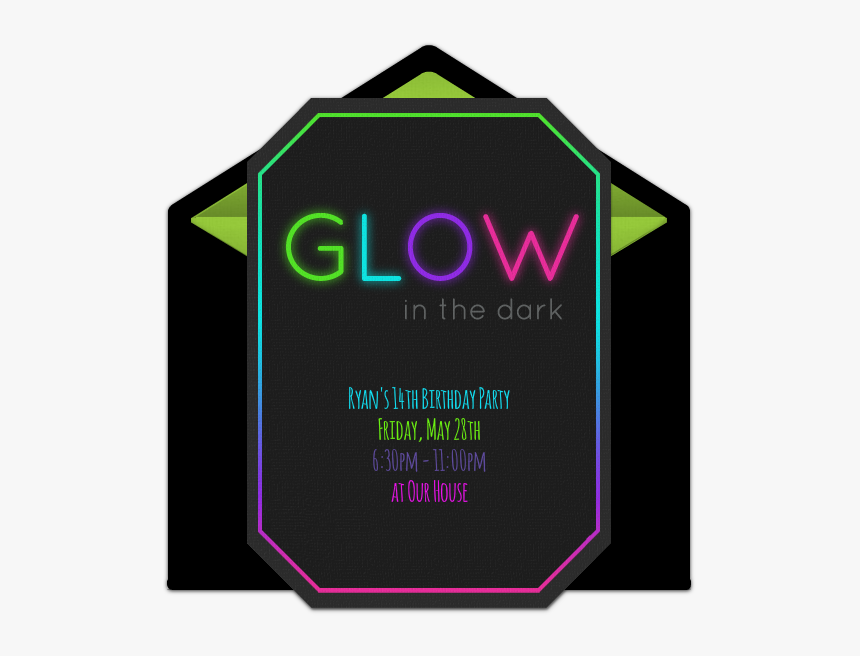 Glow In The Dark Birthday Invitations, HD Png Download, Free Download