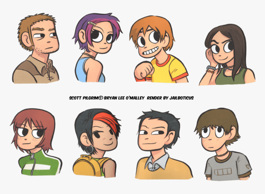 Scott Pilgrim Characters - Scott Pilgrim Head Shapes, HD Png Download, Free Download