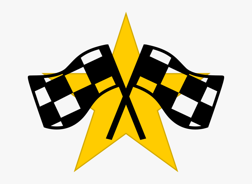 Star And Checkered Flags - Checkered Flag Silhouette, HD Png Download, Free Download