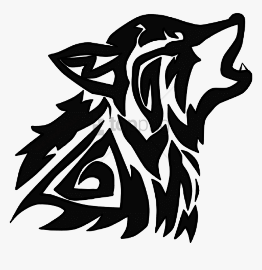 Transparent White Wolf Png - Tribal Wolf Drawing Png, Png Download, Free Download