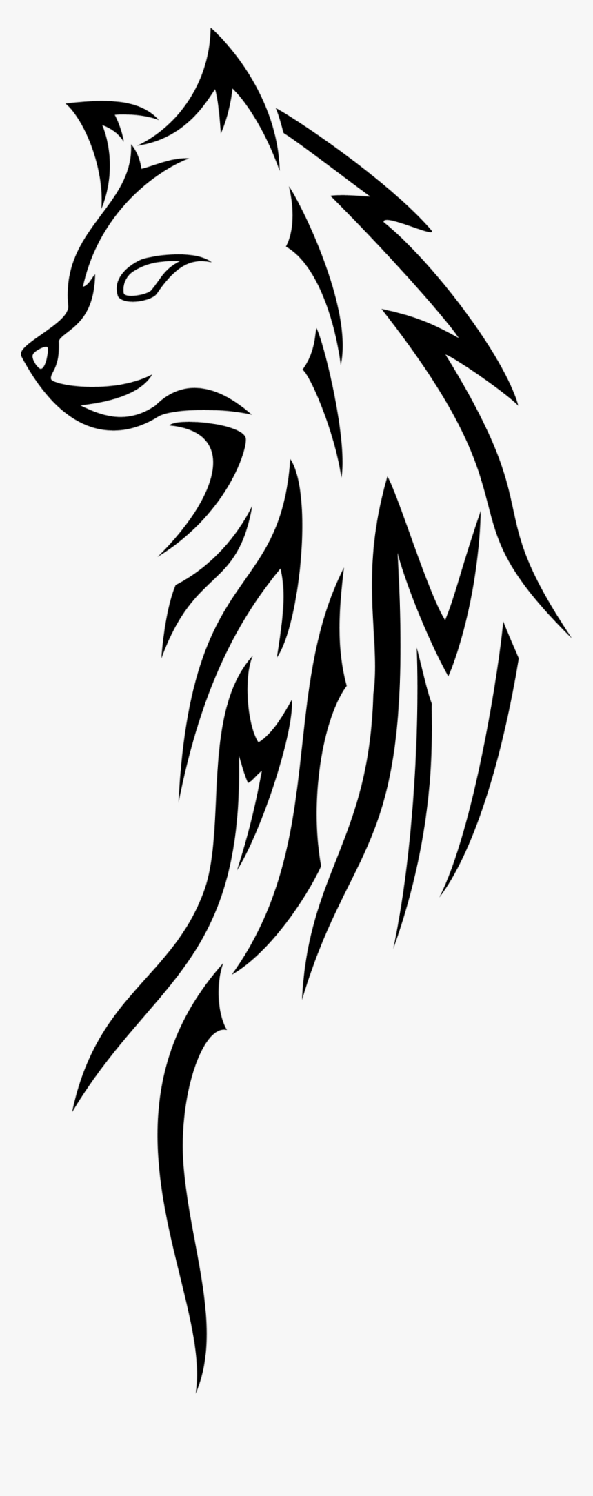 Dog Drawing Tribe Clip Art - Tribal Wolf Png Vector, Transparent Png, Free Download
