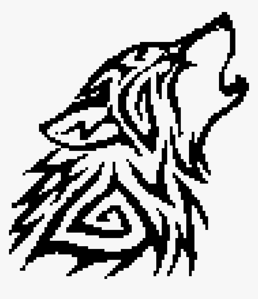 Transparent Tribal Wolf Png - Pixel Art Grid For Minecraft, Png Download, Free Download