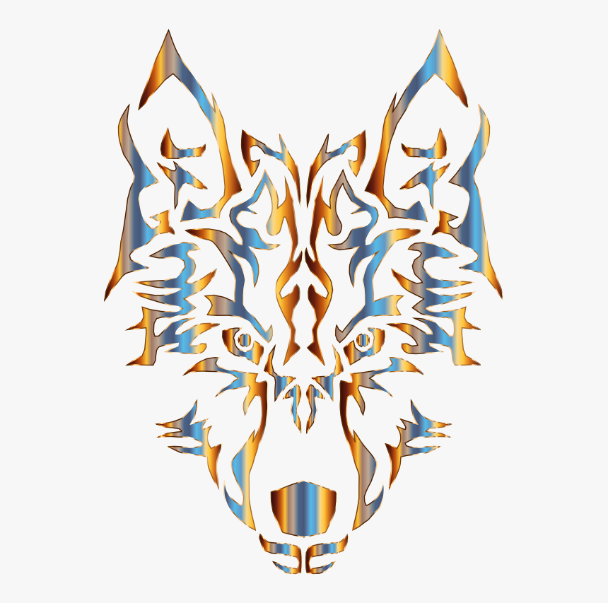 Chromatic Symmetric Tribal Wolf 2 No Background - Wolf Logo No Background, HD Png Download, Free Download