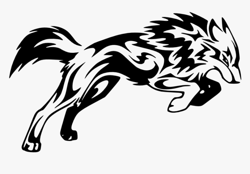 Gray Wolf Tattoo Coyote Tribe Clip Art - Wolf Tribal, HD Png Download, Free Download