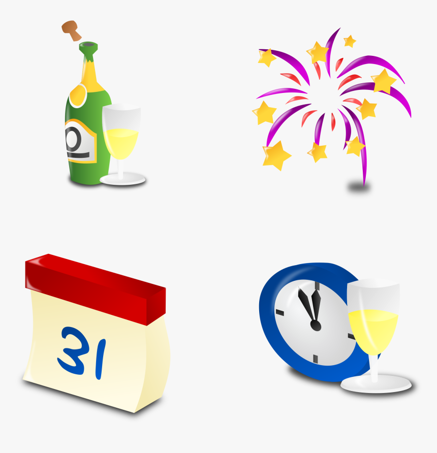 Small New Years Icon , Png Download - New Year Fireworks Cartoon, Transparent Png, Free Download