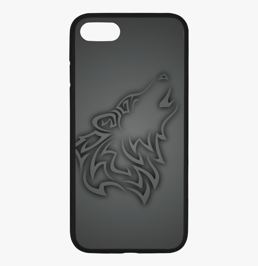 Mens Black Wolf Tribal Rubber Case For Iphone 7 - Mobile Phone Case, HD Png Download, Free Download